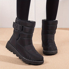 Women's Plush Lined Snow Boots Waterproof Thermal Mid Calf Boots