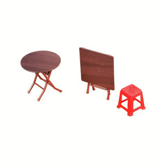 Mini Stool and Table Set for Dollhouse Decorations