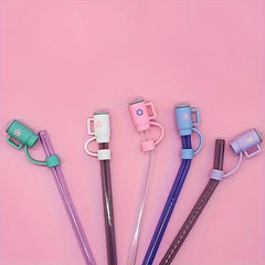 5pcs Cartoon Straw Covers Reusable Dustproof Straw Plugs Cup Decoration