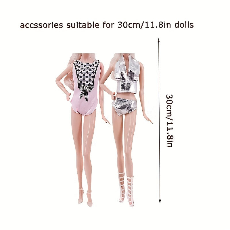 8pcs Doll Swimsuit Set Mermaid Skirts Surfboard Swim for 11.5in Dolls