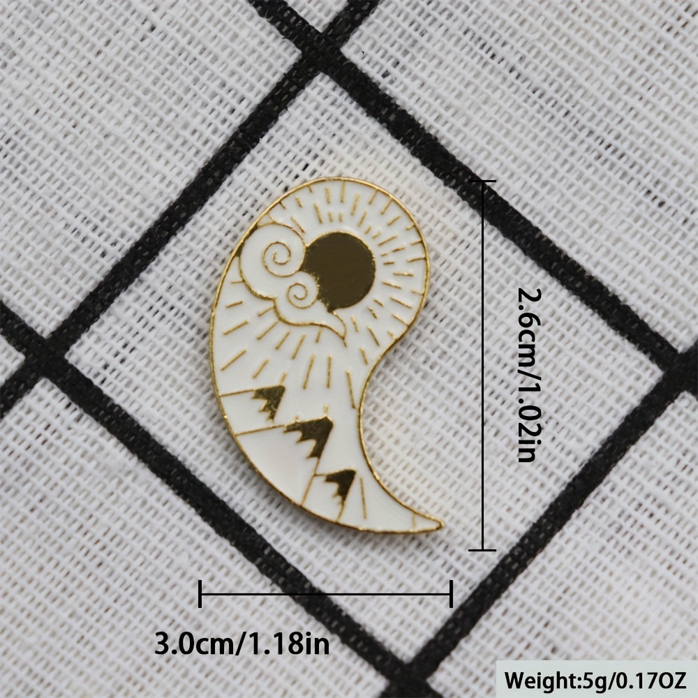 Tai Chi Gossip Array Enamel Brooch For Men