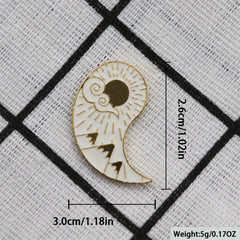 Sun Moon Enamel Brooch for Men Clothing