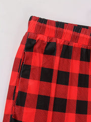 Gingham Print High Rise Tapered Leg Trousers