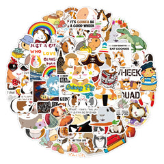50 PCS Guinea Pig Doodle Stickers for Laptop Phone Skateboard