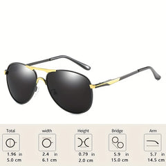 Polarized Driving Sunglasses UV400 Top Bar Aviator Outdoor Glasses Case