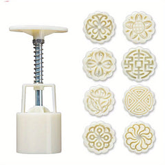 Moon Cake Mold 25-50g With 4-8 Stamp DIY Hand Press Cookie Stamps