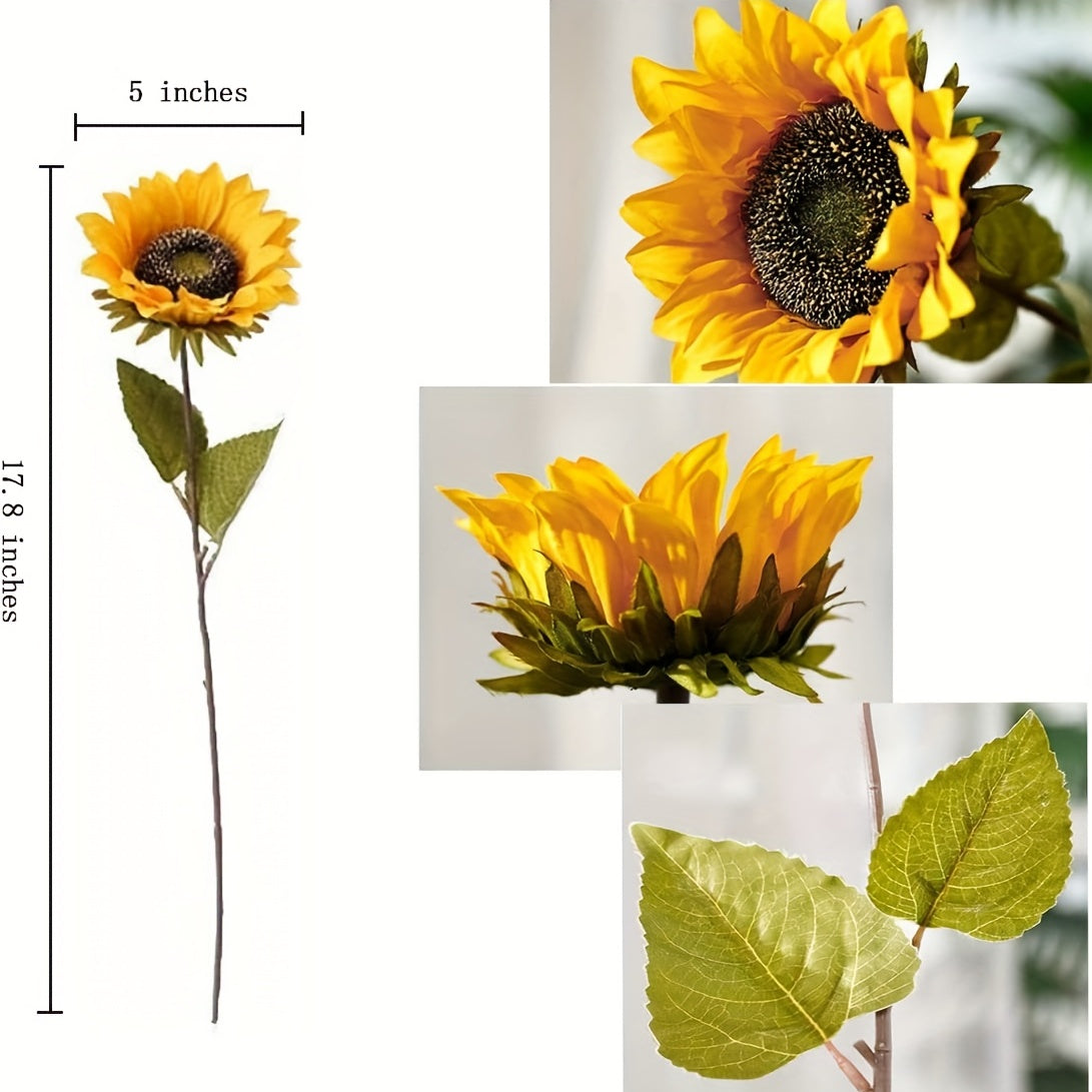 6pcs Realistic Sunflower Flower for DIY Crafts and Home Decor