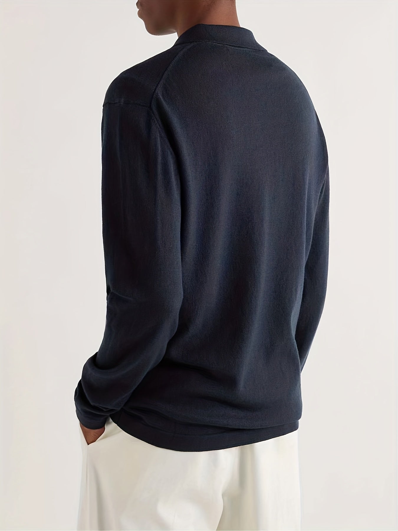 Men's Crown Pattern Knit Polo Shirt