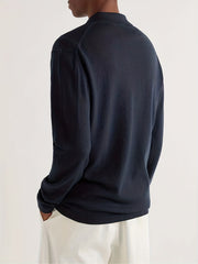 Men's Crown Pattern Knit Polo Shirt