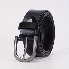Leather Belt Solid Oval Pin Buckle Belt For Women Men Casual Pants Jeans Belts
