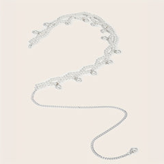 Faux Pearl Waist Chain Pendant Elastic Chain Belt Dress Girdle