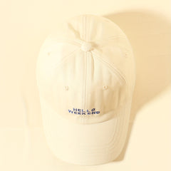 Weekend Embroidery Baseball Cap Beige Cotton Dad Hat