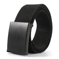 Canvas Leather Belt with Metal Buckle for Men