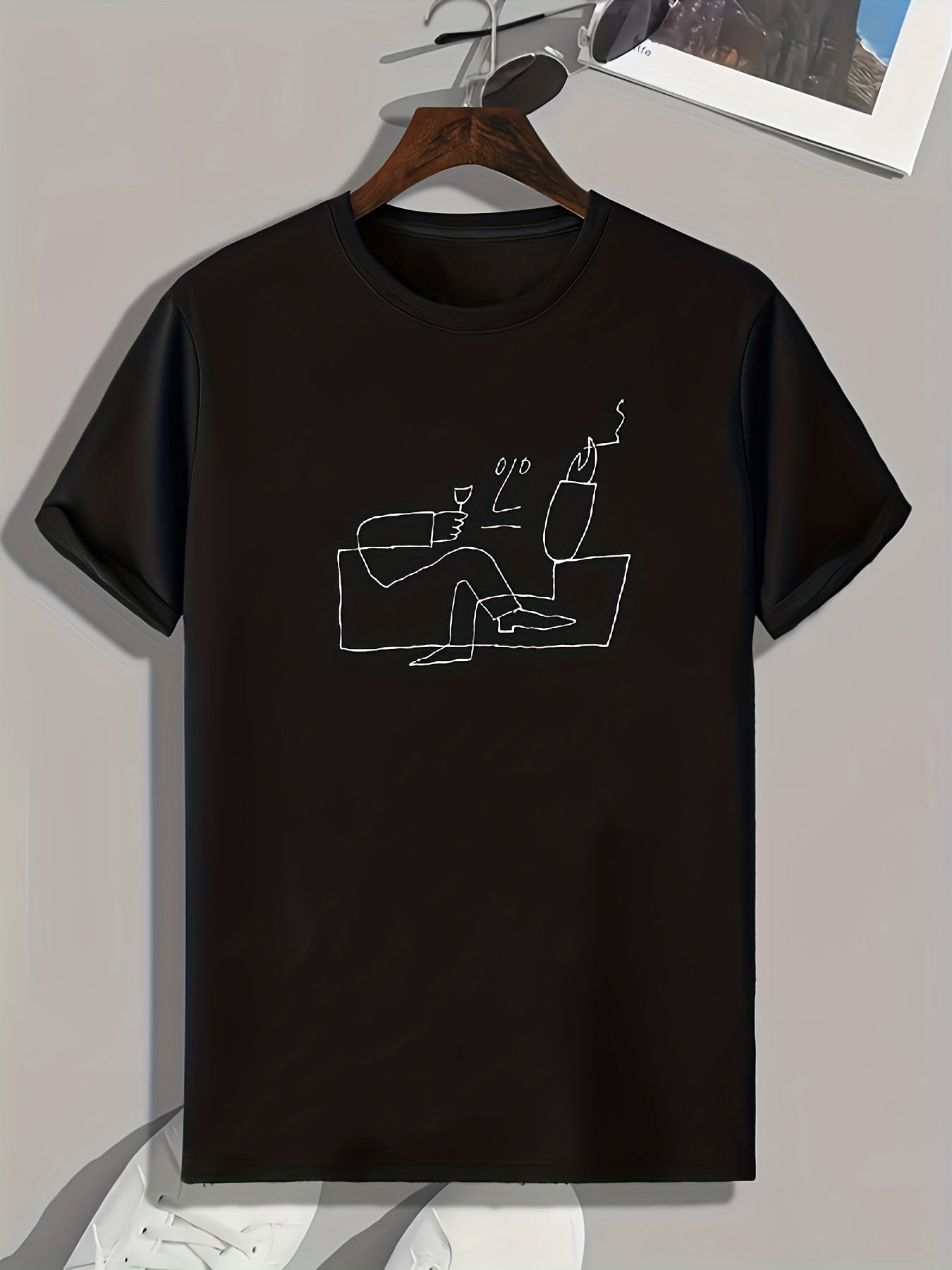 Smoking Pattern Print Men's Comfy Sports T shirt Graphic Tee