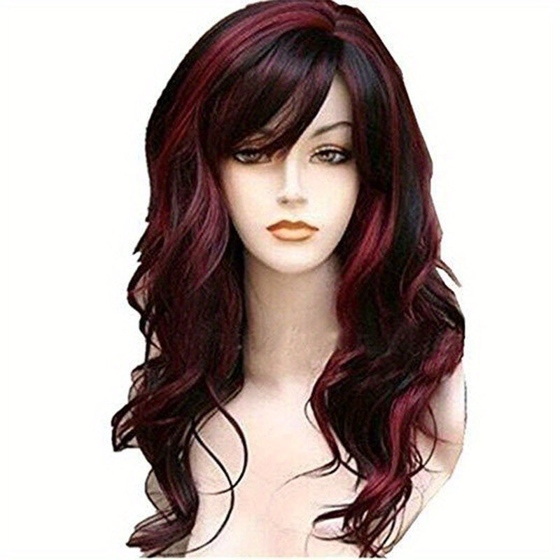 55 88 Cm Deep Wave Synthetic Hair Wigs for Women Girls Daily Party Cosplay Use