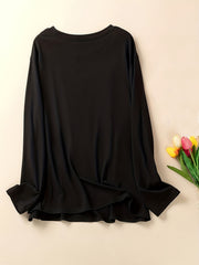  Slogan Print Long Sleeve Pajama Top