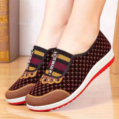 Colorblock Wedge Loafers Soft Sole Slip On Walking Shoes Women's Footwear