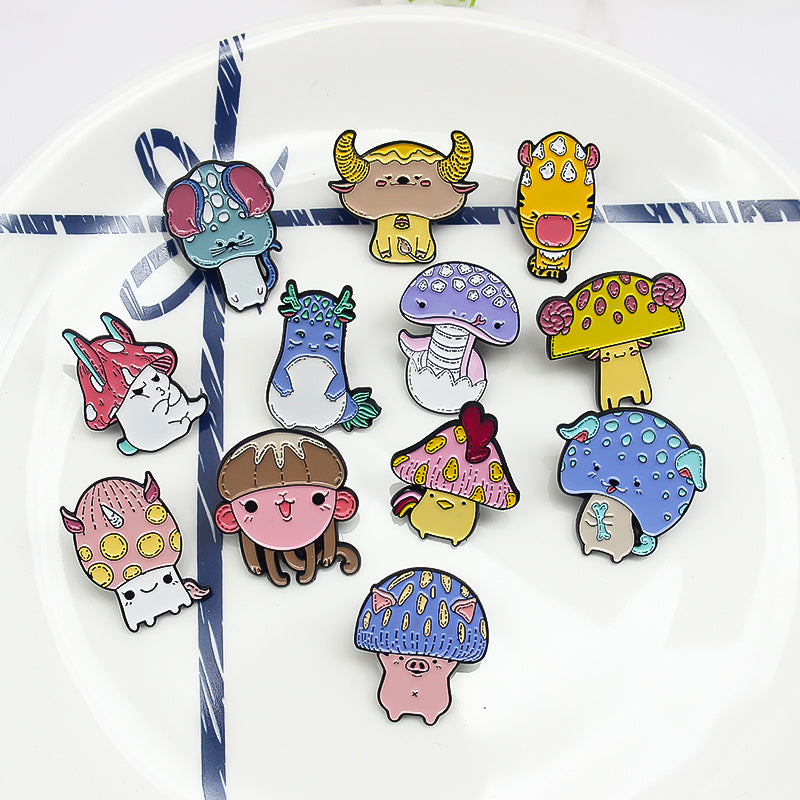 Zodiac Mushroom Hat Animal Brooch