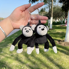 Funny Chimpanzee Plush Keychain with Expressive Eyes Bag Charm