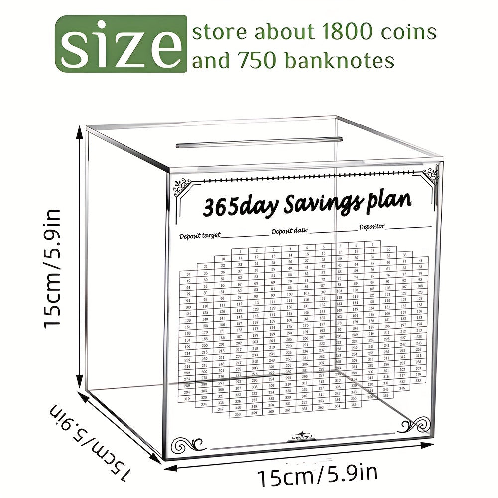 365 Days Savings Planner Money Bank For Adults Unbreakable Coin Change Money Box