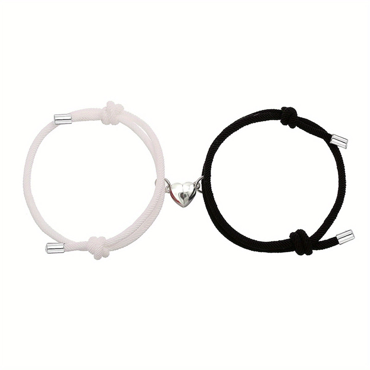 2pcs Love Heart Magnet Buckle Bracelets Couple Set Accessories
