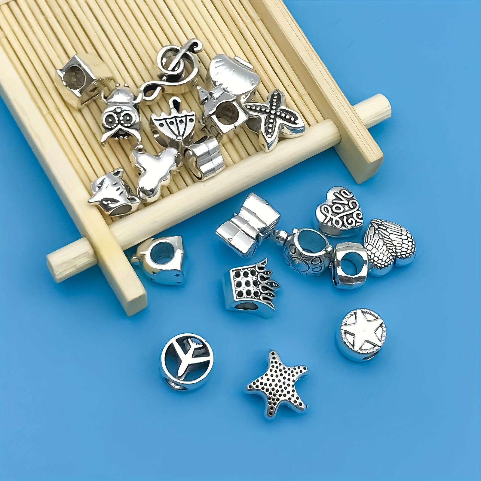 20pcs Mixed Metal Connectors Spacer Beads Tube Charms DIY Jewelry Making