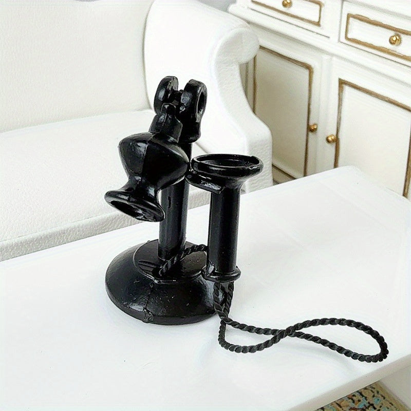 Vintage Wrought Iron Telephone for Dollhouse Props