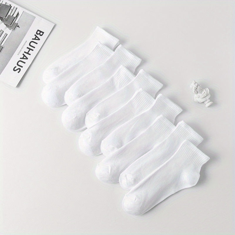 10 Pairs Women's Comfy Breathable Solid Socks All-match Stockings