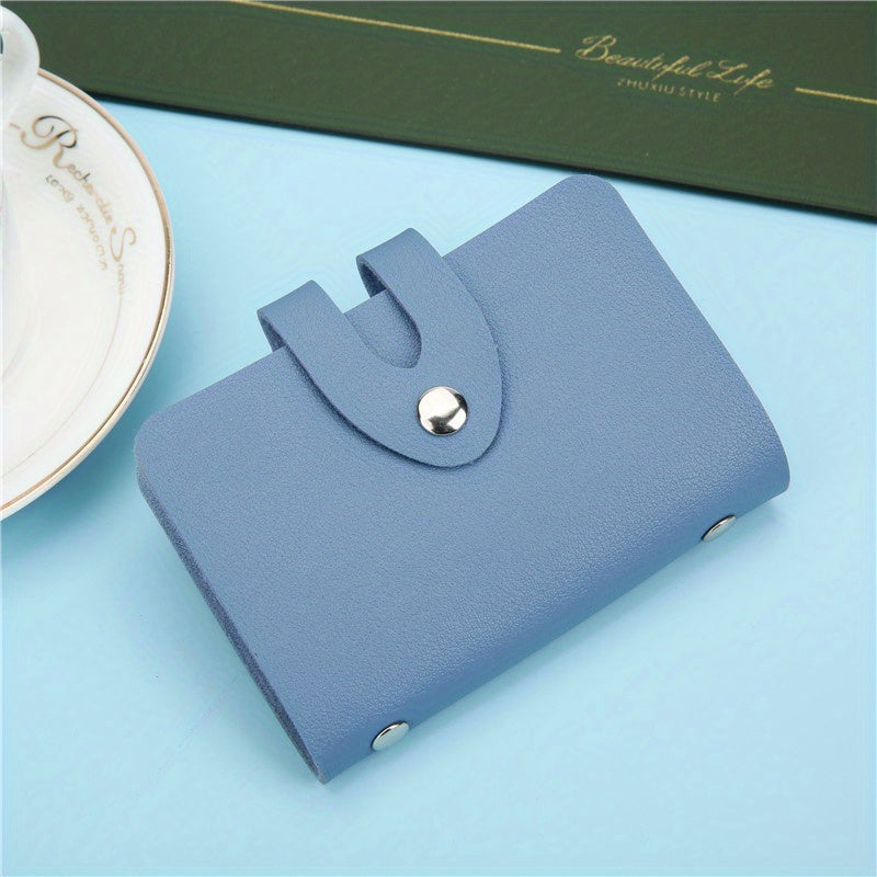 PU Leather Card Holder with 24 Card Slots - Double Sided Insert Card