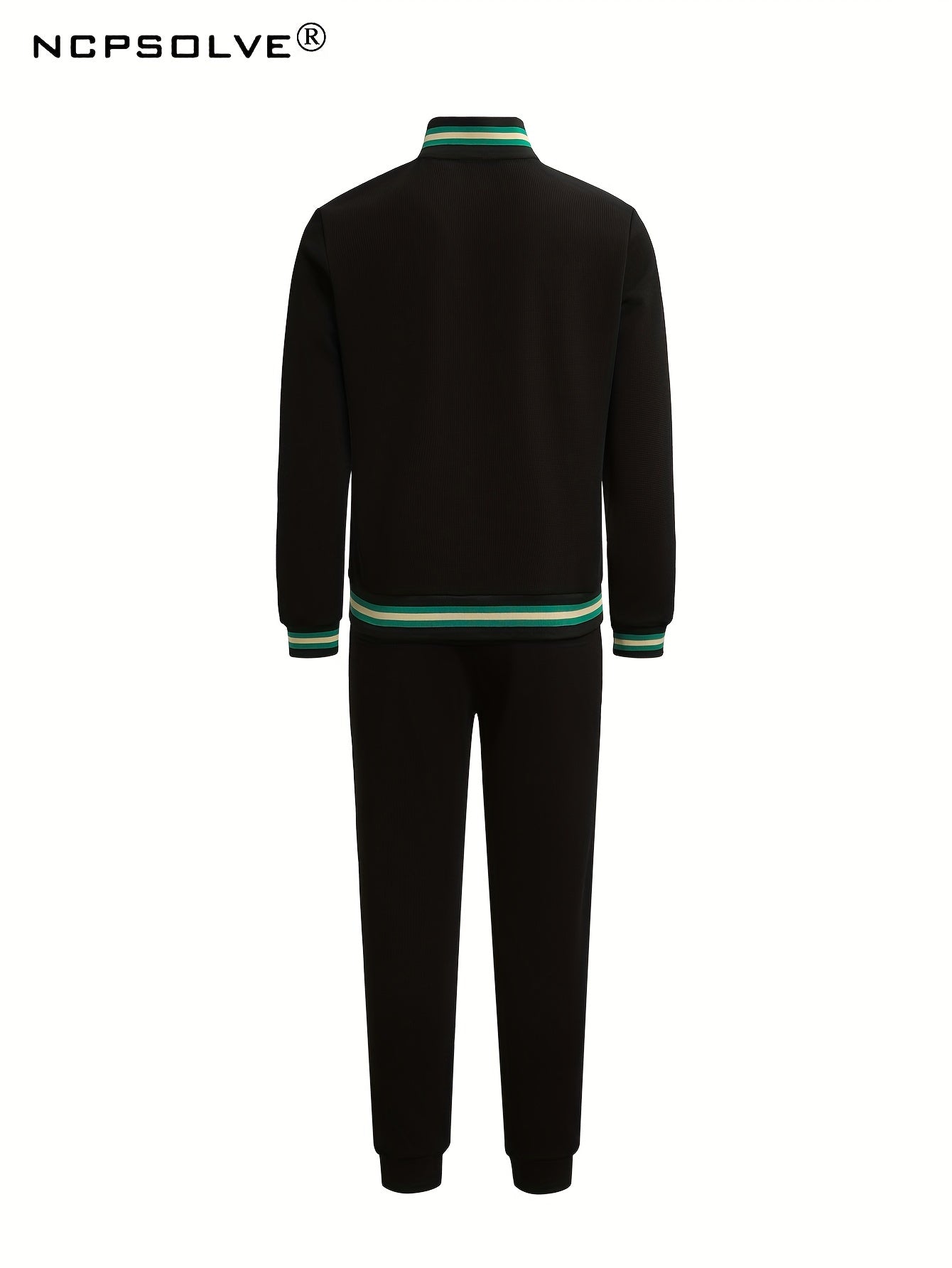 Men's 2 Piece Stand Collar Jacket and Sweatpants Set for Spring Autumn