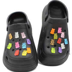20pcs Luminous Colorful Bear Shoe Charms DIY Clogs Accessories