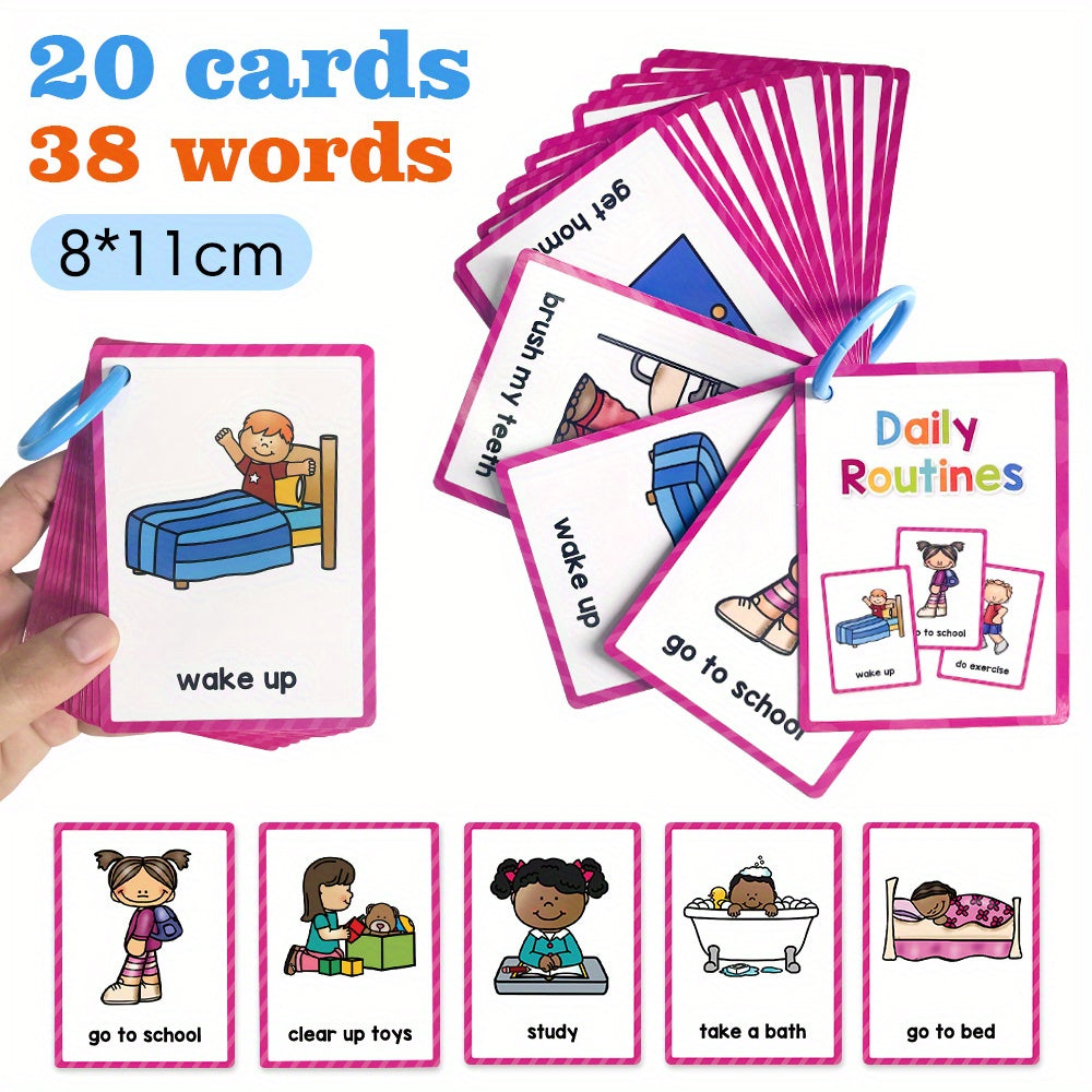 Toddler Flashcards: Daily Routines & Emotions, Preschool Learning