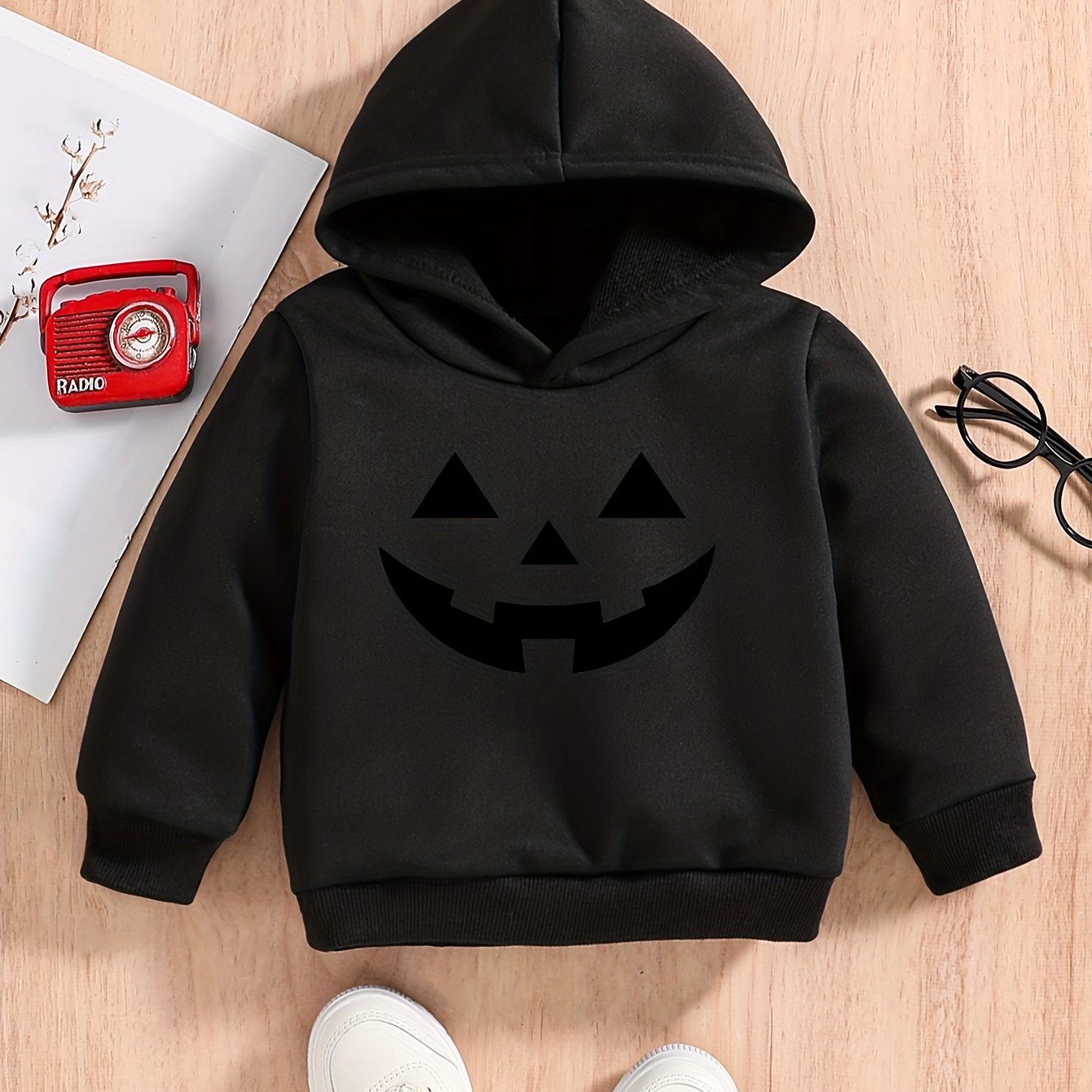Baby Boys Pumpkin Face Hoodie Sweatshirt Halloween Pullover