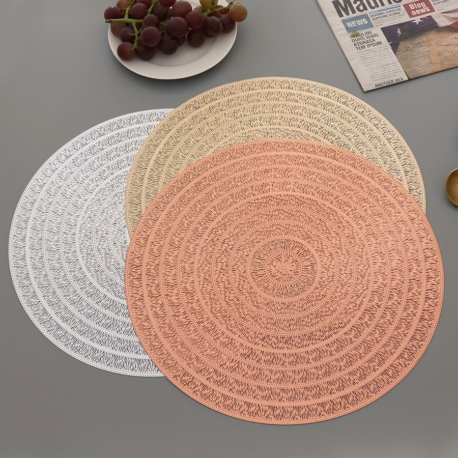Round PVC Placemats Bullseye Heat Insulation Table Mat