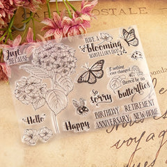 Butterflies Flowers Pattern Silicone Stamp DIY Scrapbook Photo Card Decor