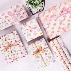 4pcs Love Rainbow Small Gravel Wrapping Paper Set
