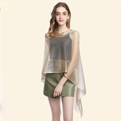 Mesh Shawl Sunscreen Tassel Wrap for Women