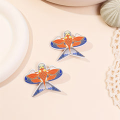 Cartoon Koi Printed Hair Clip for Luck, Chinese Style Hair Clip for Women