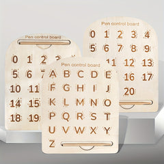 Wooden Letter Practice Board - Tracing Tool for Letters & Numbers