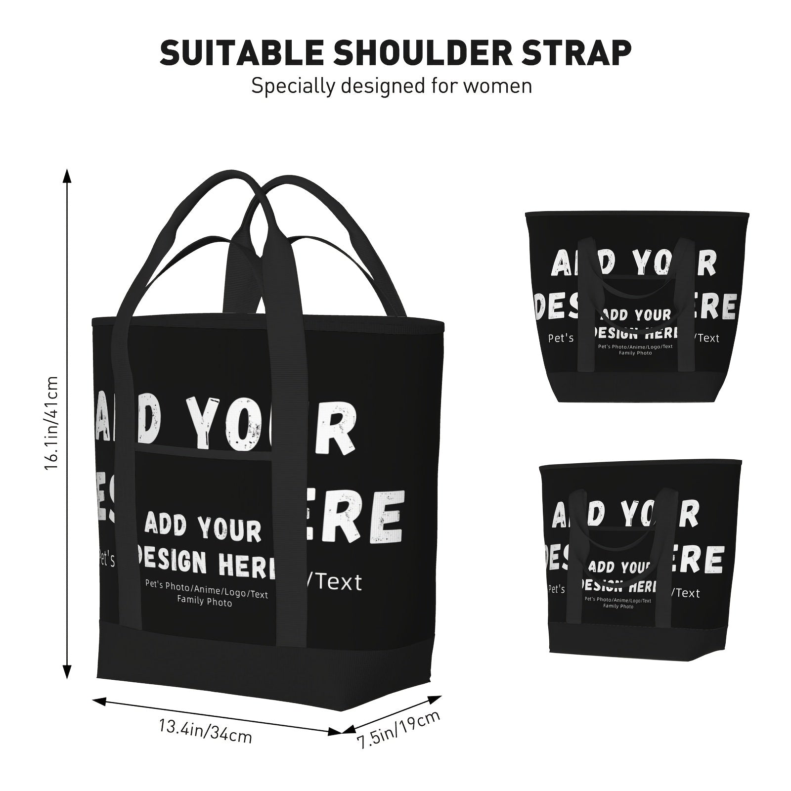 Large Capacity Insulated Lunch Bag, Zipper Polyester Square Lunch Tote