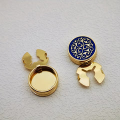 2pcs Golden Button Covers for Men & Women, Hidden Shirt Decoration