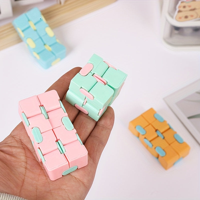 5pcs Macaron 2x2 Infinite Flip Cube Toy Finger Fidget Spinner