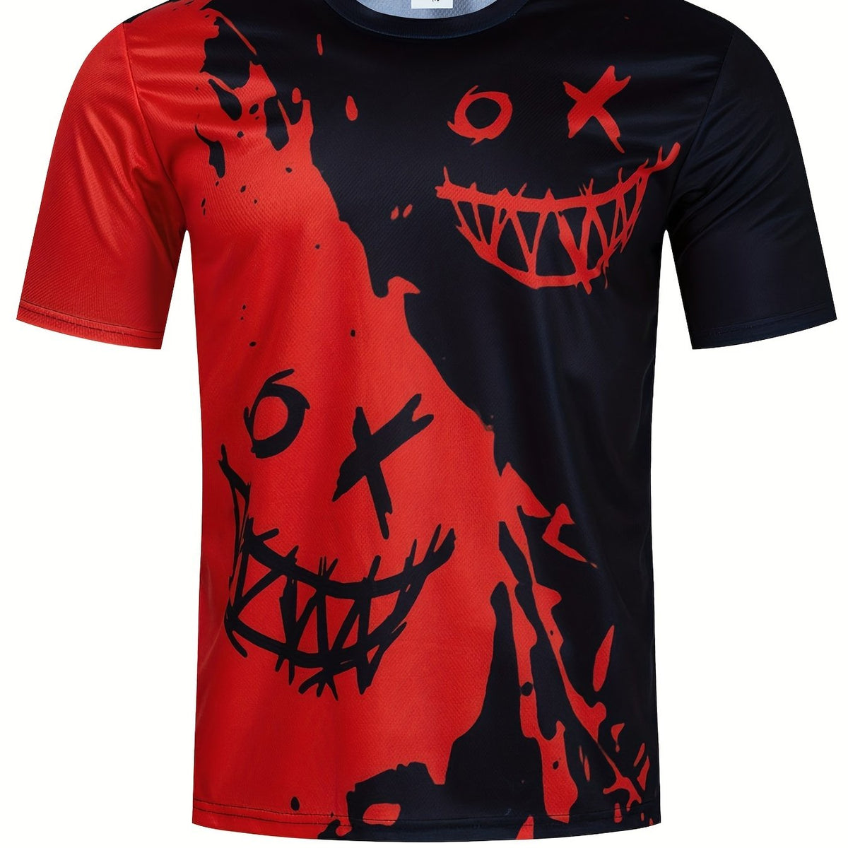 Grimace Block Pattern Print Short Sleeve Tee - Men's Summer Clothes