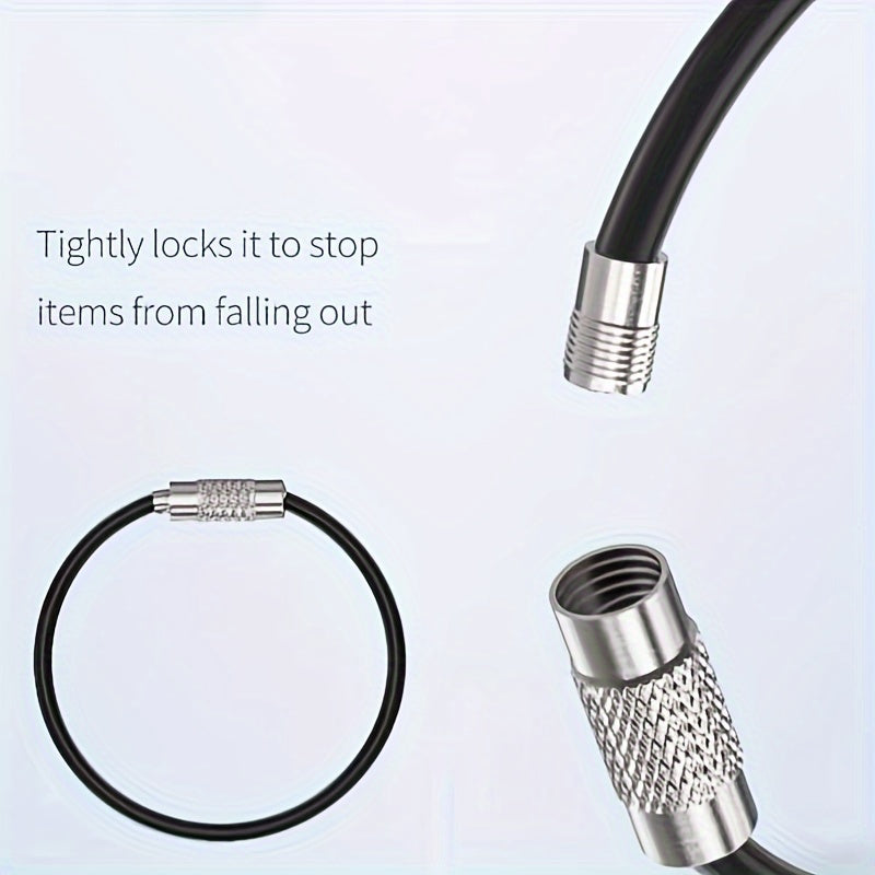 12pcs Key Ring Loop Wire Keychain Cable Rotating Screw Key Ring