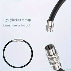 12pcs Key Ring Loop Wire Keychain Cable Rotating Screw Key Ring