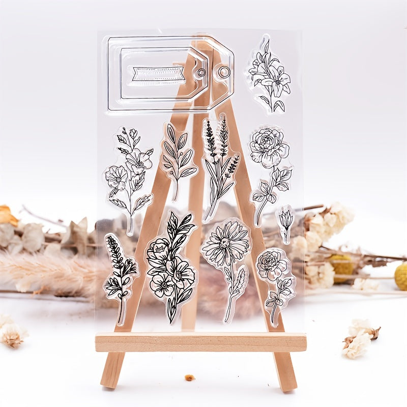 Flower Background Transparent Stamp Silicone Stamp Painting Tool Clip Art DIY 
