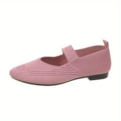 Women's Knitted Slip On Mary Jane Soft Sole Walking Flats