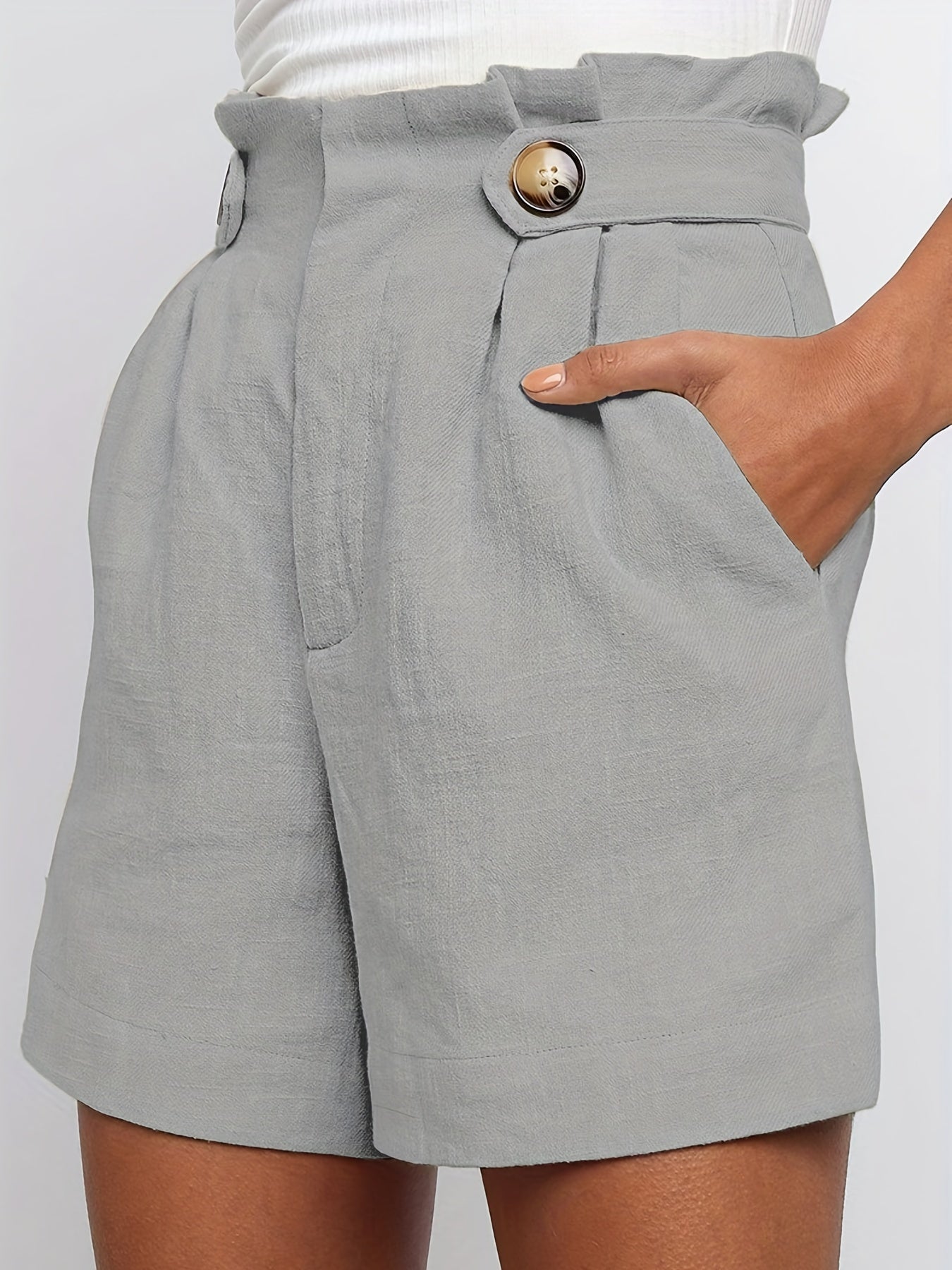 High Waist Ruched Wide Leg Shorts