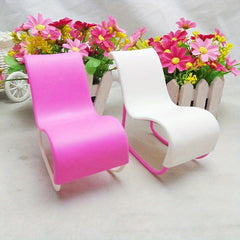 Modern Pink Doll Rocking Chair for Dollhouse Decor