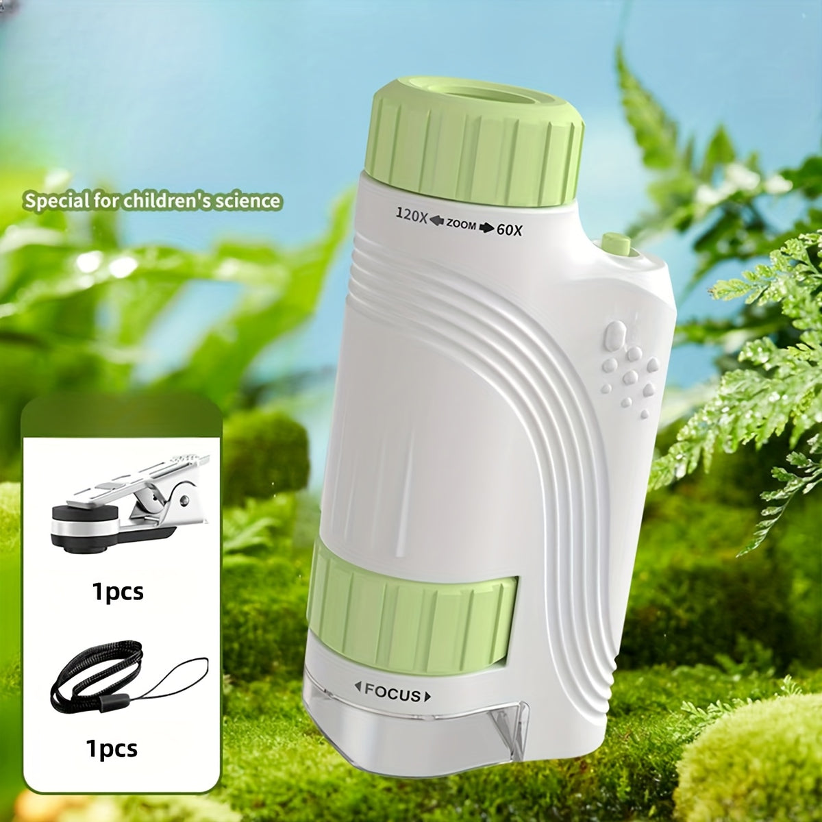 Portable Handheld Microscope with LED Light for Kids School and Science